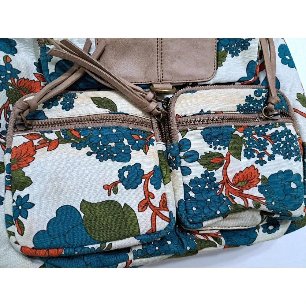 Anthropologie Hayden Harnett Brooklyn NYC Backpack Bag Floral Poppy Turquoise